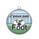 Pendentif Cabochon Argent - j'peux pas j'ai foot
