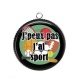 Pendentif Cabochon Argent - j'peux pas j'ai sport