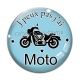 Cabochon Verre - j'peux pas j'ai moto