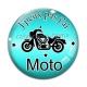 Cabochon Verre - 'peux pas j'ai moto
