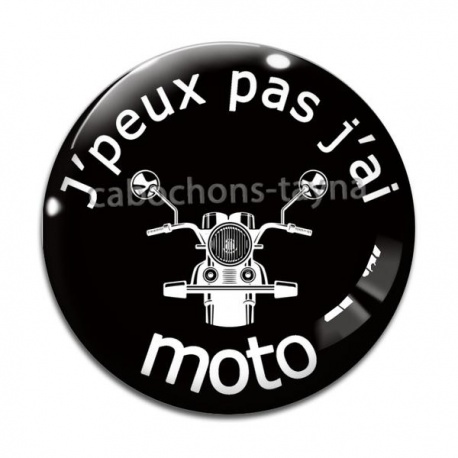 Cabochon Verre - 'peux pas j'ai moto