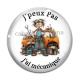 Cabochon Verre - j'peux pas j'ai mécanique