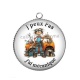 Pendentif Cabochon Argent - j'peux pas j'ai mécanique