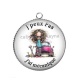 Pendentif Cabochon Argent - j'peux pas j'ai mécanique