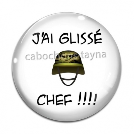 Cabochon Verre - j'ai glissé chef