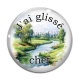 Cabochon Verre - j'ai glissé chef