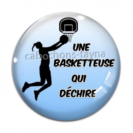 Cabochon Verre - une basketteuse qui déchire