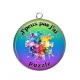 Pendentif Cabochon Argent - j'peux pas j'ai puzzle