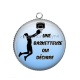 Pendentif Cabochon Argent - une basketteuse qui déchire