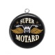 Pendentif Cabochon Argent - super motard