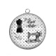 Pendentif Cabochon Argent - atelier de couture