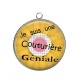 Pendentif Cabochon Argent - je suis une couturière géniale
