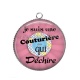Pendentif Cabochon Argent - je suis une couturière qui déchire
