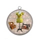 Pendentif Cabochon Argent - atelier de couture