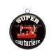 Pendentif Cabochon Argent - super couturière