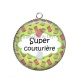 Pendentif Cabochon Argent - super couturière
