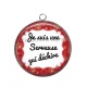 Pendentif Cabochon Argent - je suis une serveuse qui déchire