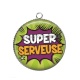 Pendentif Cabochon Argent - super serveuse