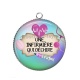 Pendentif Cabochon Argent - une infirmière qui déchire
