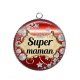 Pendentif Cabochon Argent - super maman