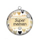 Pendentif Cabochon Argent - super maman