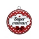 Pendentif Cabochon Argent - super maman