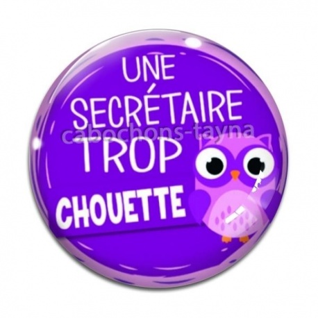 Cabochon Verre - une secrétaire trop chouette