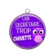 Pendentif Cabochon Argent - une secrétaire trop chouette