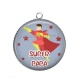 Pendentif Cabochon Argent - super papa