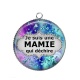 Pendentif Cabochon Argent - je suis une mamie qui déchire