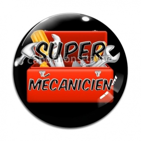 Cabochon Verre - super mécanicien