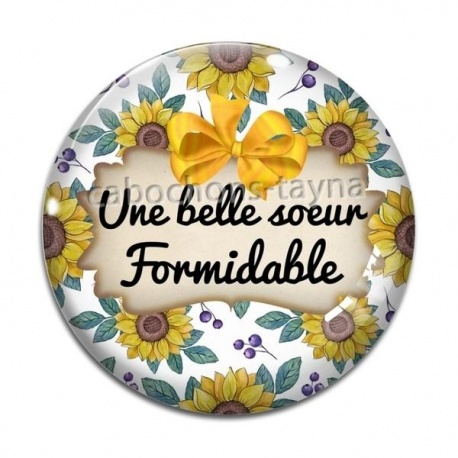 Cabochon Verre - une belle soeur formidable