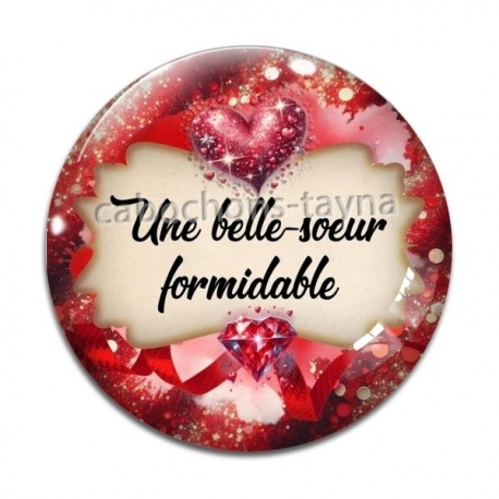 Cabochon Verre - une belle soeur formidable