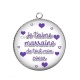 Pendentif Cabochon Argent - je t'aime marraine d etout mon coeur