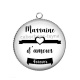 Pendentif Cabochon Argent - marraine d'amour forever