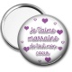 Miroir de poche - je t'aime marraine de tout mon coeur