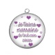 Pendentif Cabochon Argent - je t'aime marraine de tout mon coeur