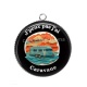 Pendentif Cabochon Argent - j'peux pas j'ai caravane