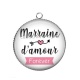 Pendentif Cabochon Argent - marraine d'amour