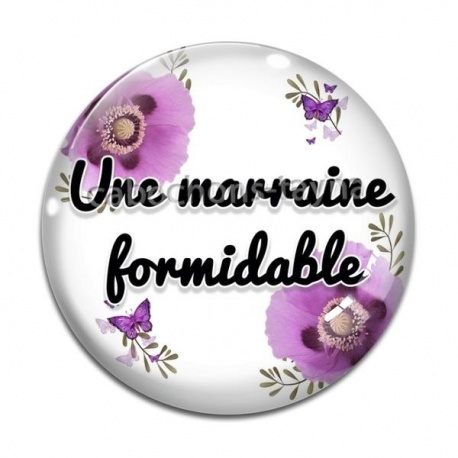 Cabochon Verre - une marraine formidable