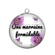 Pendentif Cabochon Argent - une marraine formidable