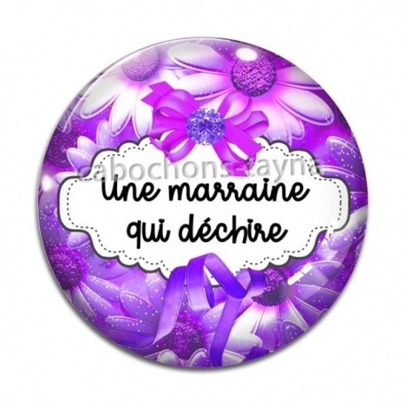 Cabochon Verre - une marraine qui déchire