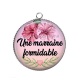 Pendentif Cabochon Argent - une marraine formidable