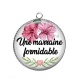 Pendentif Cabochon Argent - une marraine formidable