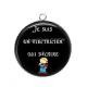 Pendentif Cabochon Argent -  je suis un électricien qui déchire