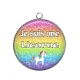 Pendentif Cabochon Argent - je suis une licorne