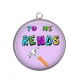 Pendentif Cabochon Argent - tu me rends marteau