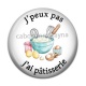 Cabochon Résine - j'peux pas j'ai pâtisserie