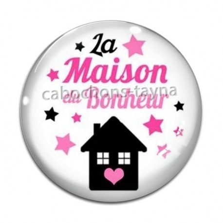Cabochon Verre - la maison du bonheur