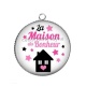 Pendentif Cabochon Argent - la maison du bonheur